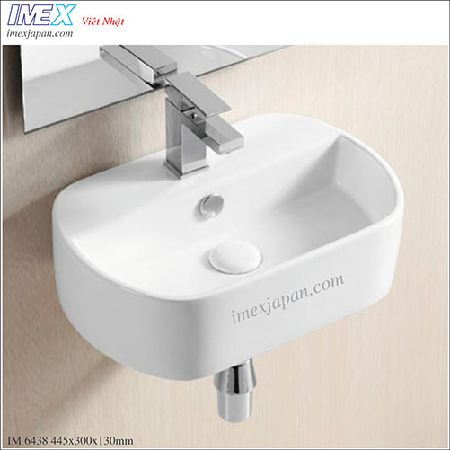 Chậu lavabo sứ treo tường hoặc để bàn IMEX IM 6438