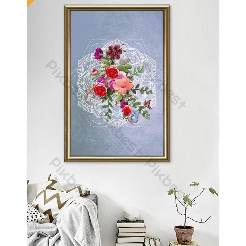 Tranh dán tường Tranh hoa văn cổ điển sang trọng, tranh dán tường 3d hiện đại MS1215528