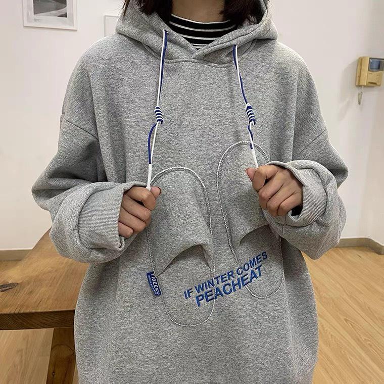 Áo Hoodie Nỉ Unisex Nam Nữ Hình Đôi Dép In Chữ