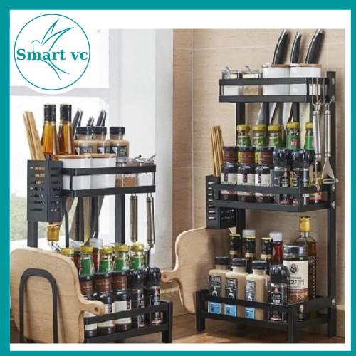 Kệ gia vị đa năng thông minh, kệ bếp Sơn Tĩnh Điện Đen, Cao Cấp