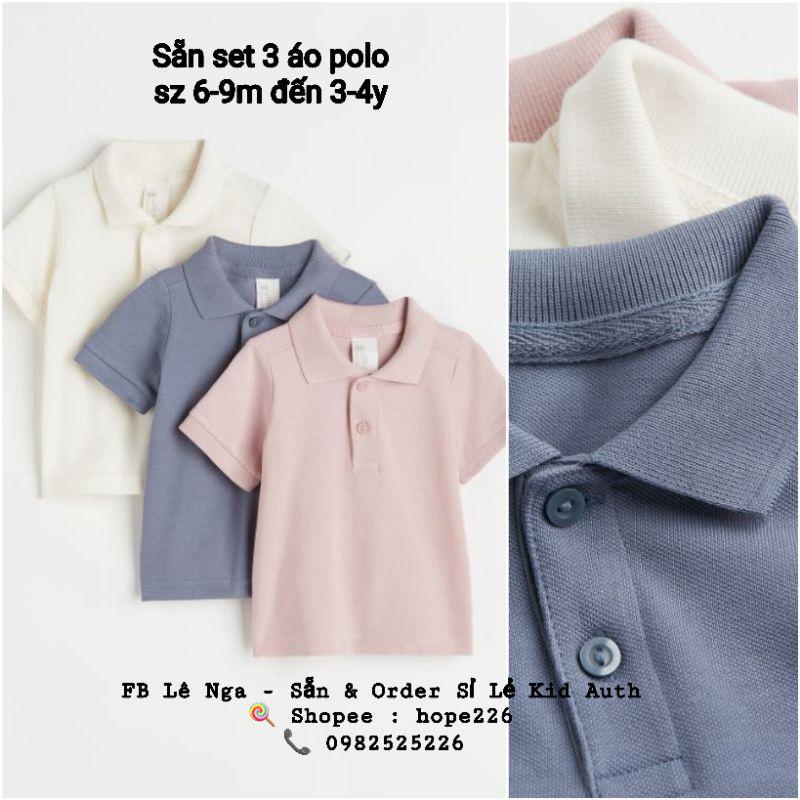 Set 3 áo po.lo HM US size từ 6-9m đến 3-4y