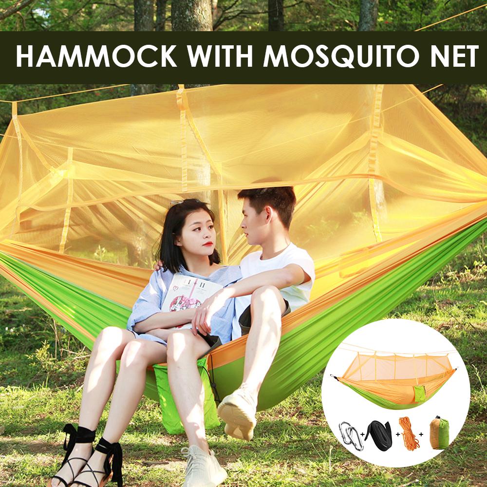 Cắm Trại/Vườn Võng Với Đèn Bắt Muỗi Đồ Gỗ Nội Ngoại Thất Giường Di Động Treo Giường Cường Lực Dù Giấc Ngủ Xoay For1-2 Người