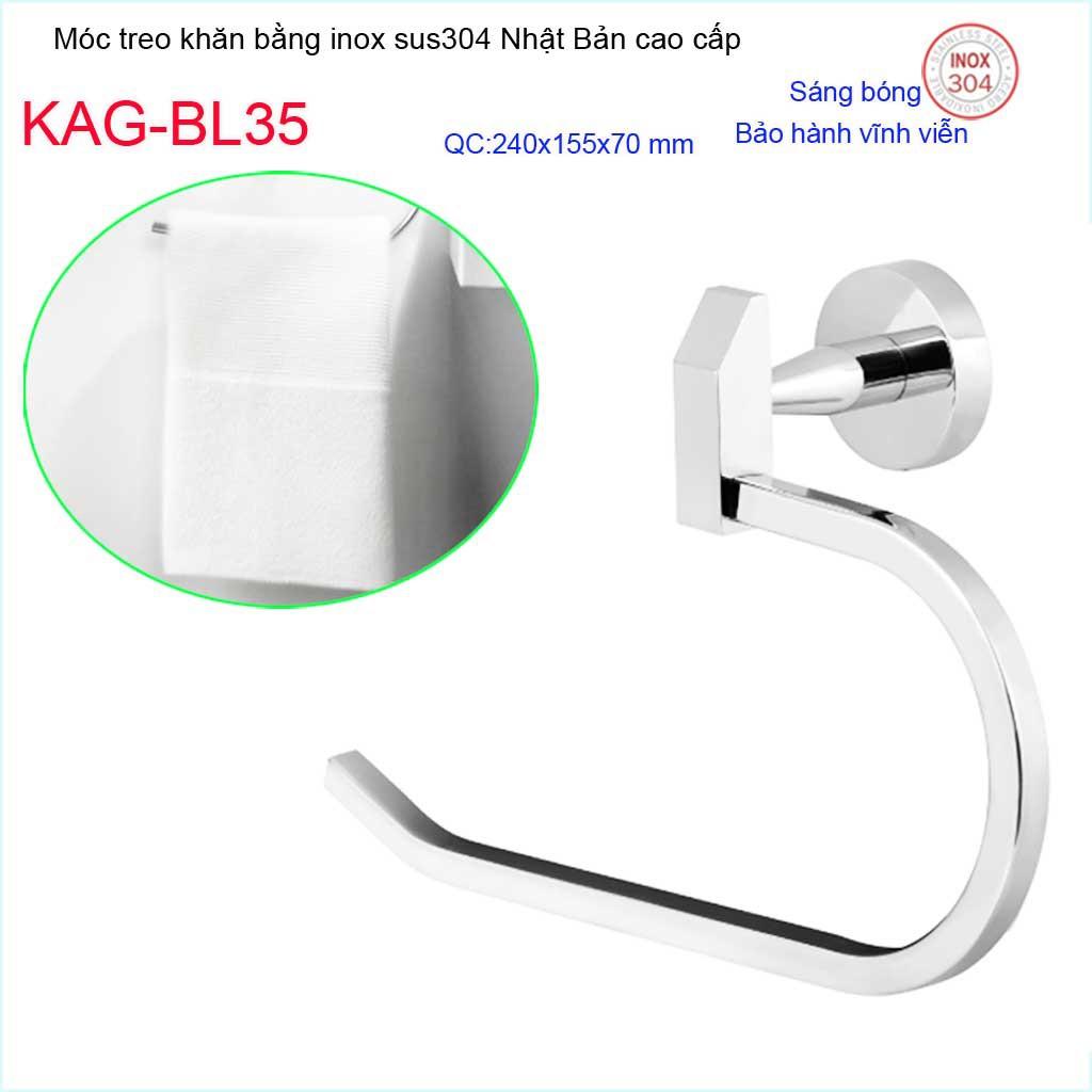 Vòng treo khăn , Phụ kiện phòng tắm cao cấp Kace, móc khăn inox 304 Nhật Bản KAG-BL35