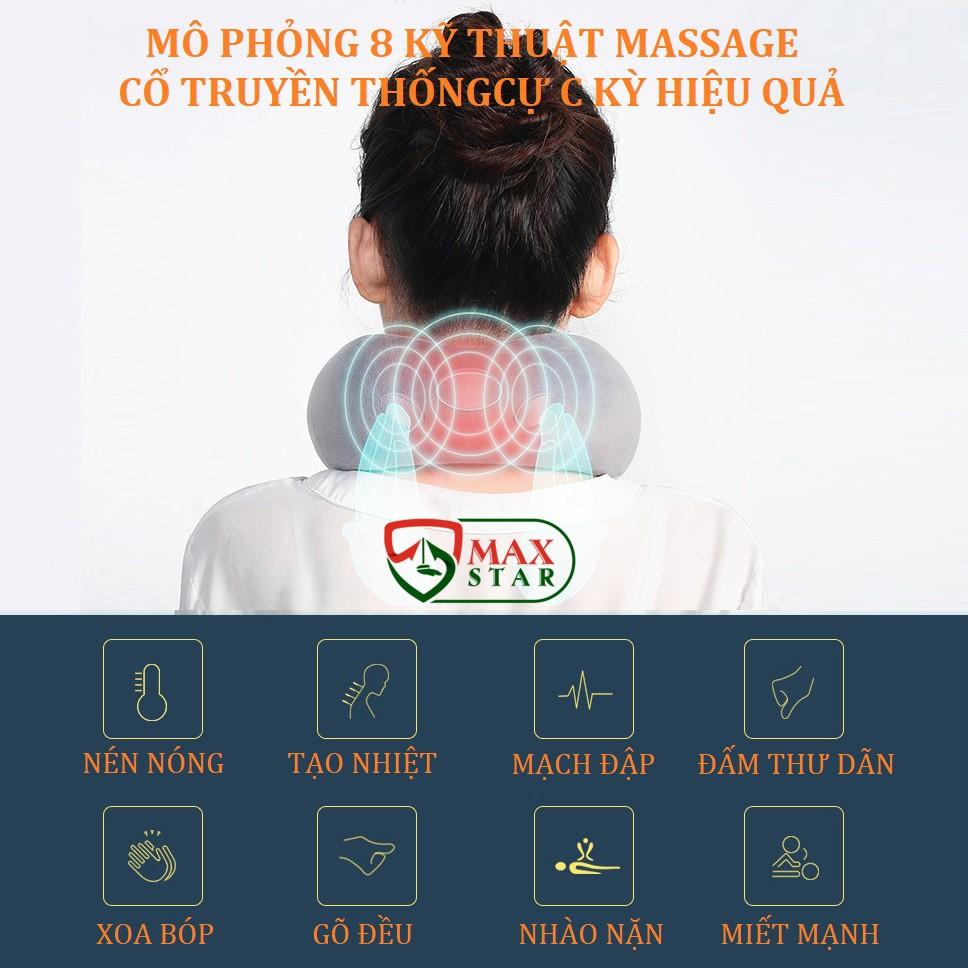 Gối massage trị liệu cổ vai gáy chữ U hồng ngoại đa năng chính hãng Máy massage cổ vai gáy