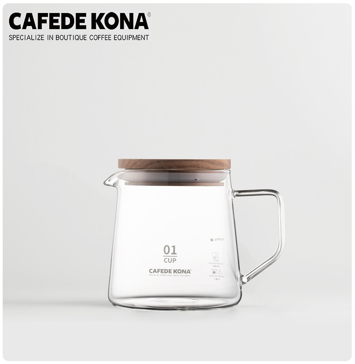 Bình thuỷ tinh phục vụ cà phê có nắp gỗ Cafede Kona