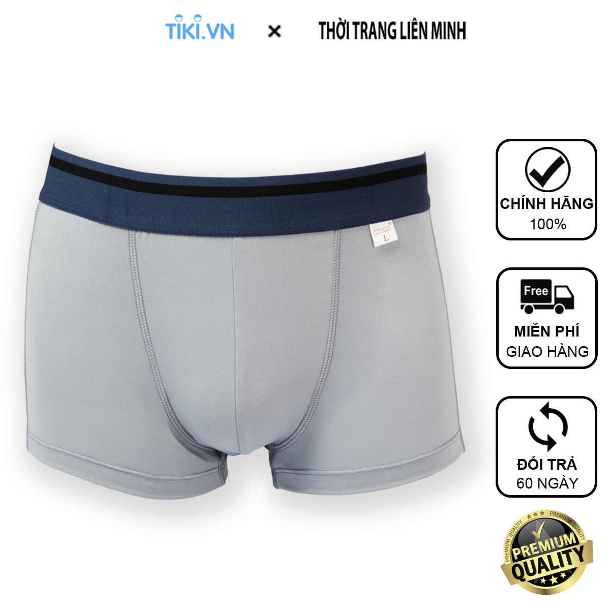 Hình ảnh Quần lót nam boxer CITYMEN lưng Sọc cao cấp vải thun lạnh 4 chiều - Giao màu ngẫu nhiên