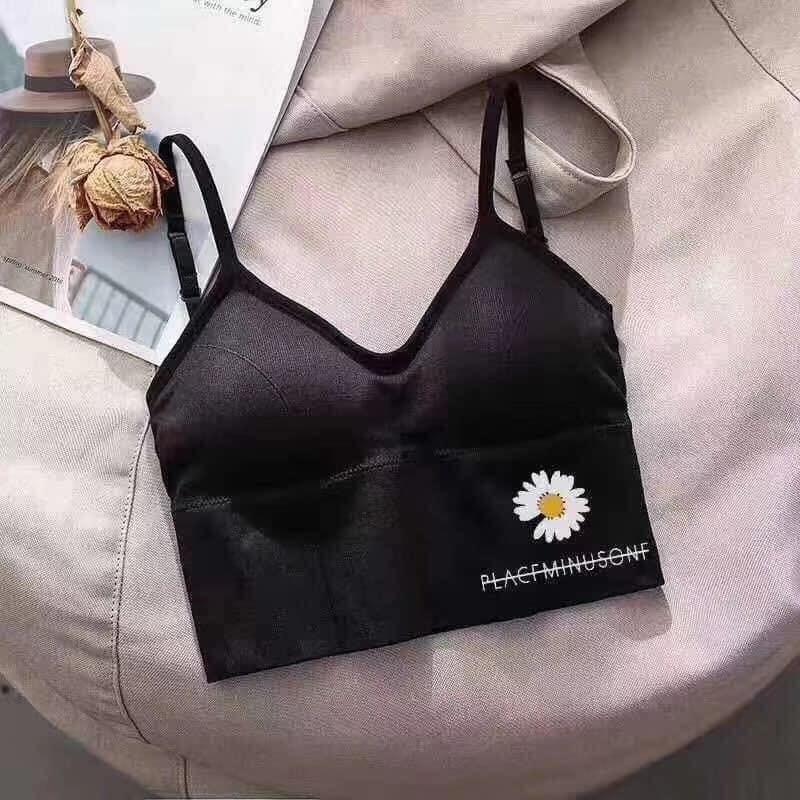 ÁO BRA HAI DÂY ÔM SÁT CƠ THỂ VỚI HÌNH HOA CÚC HOT TREND