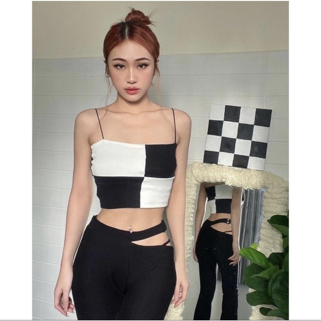 Áo hai dây croptop nữ dáng ôm kiểu ống 2 dây bún cao cấp dáng basic vải dày dặn co giãn thoáng mát carrotxinhdep (15)