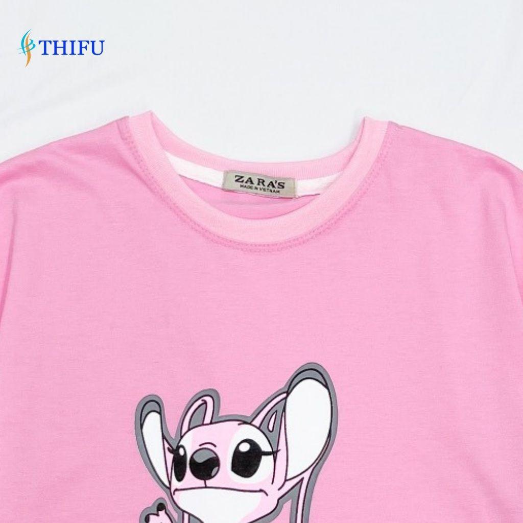 Áo Thun THIFU FASHION Tay Lỡ Hoạ Tiết Hình Stitch Dễ Thương- Chất Liệu Cotton, Thấm Hút Tốt Phù Hợp Cho Cả Nam Và Nữ