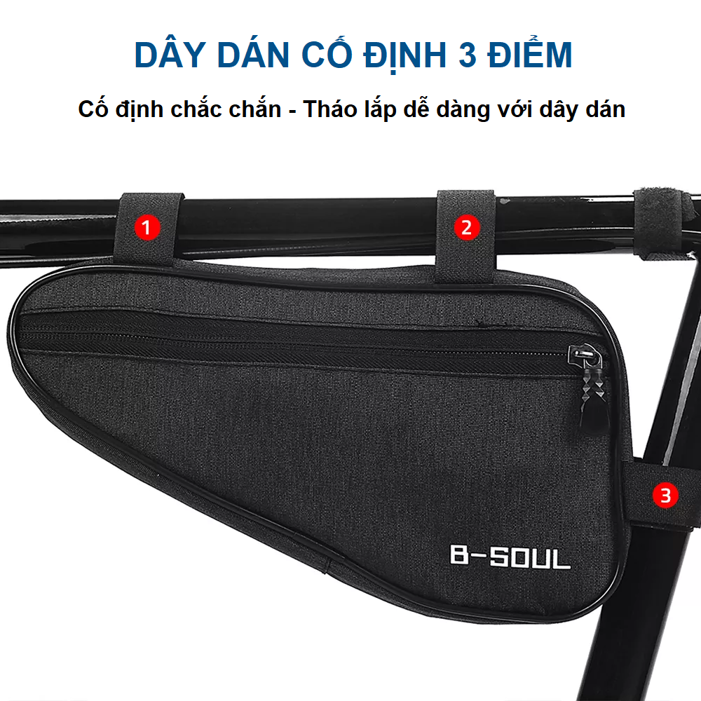 Túi Treo Xe Đạp Thể Thao Tam Giác B-Soul02 dài 26cm - Túi Xe Đạp Địa Hình