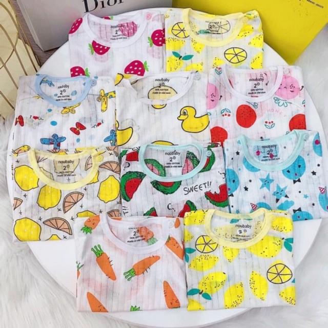 BỘ COTTON GIẤY CỘC TAY CÀI VAI CHO BÉ 5-15 KG, GIAO MẪU NGẪU NHIÊN