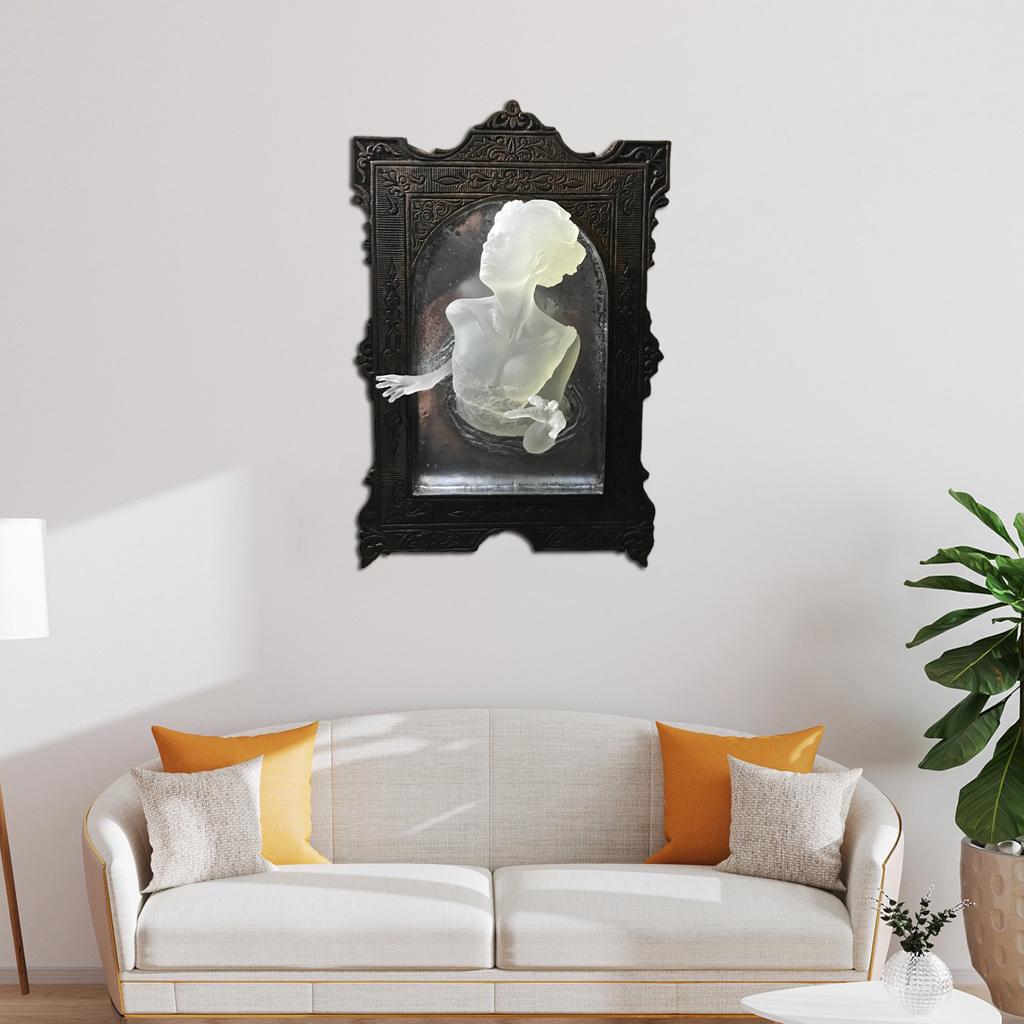 Ghost in the Mirror Wall Hanging Sculpture Ornament Figurine Statue Decor