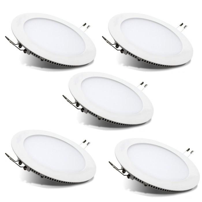 Bộ 5 đèn led âm trần siêu mỏng tròn 6w ánh sáng trắng