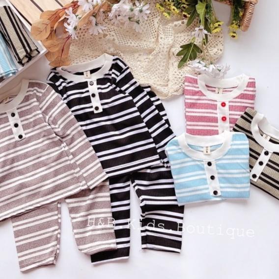 Bộ cotton len dài tay cho bé trai bé gái 8-18kg cực đẹp