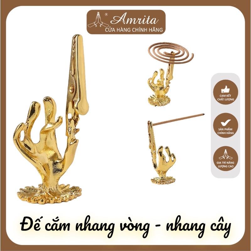 Đế cắm nhang vòng, đặt hương cây hình tay phật thắp hương để lư trầm phụ kiện thác khói