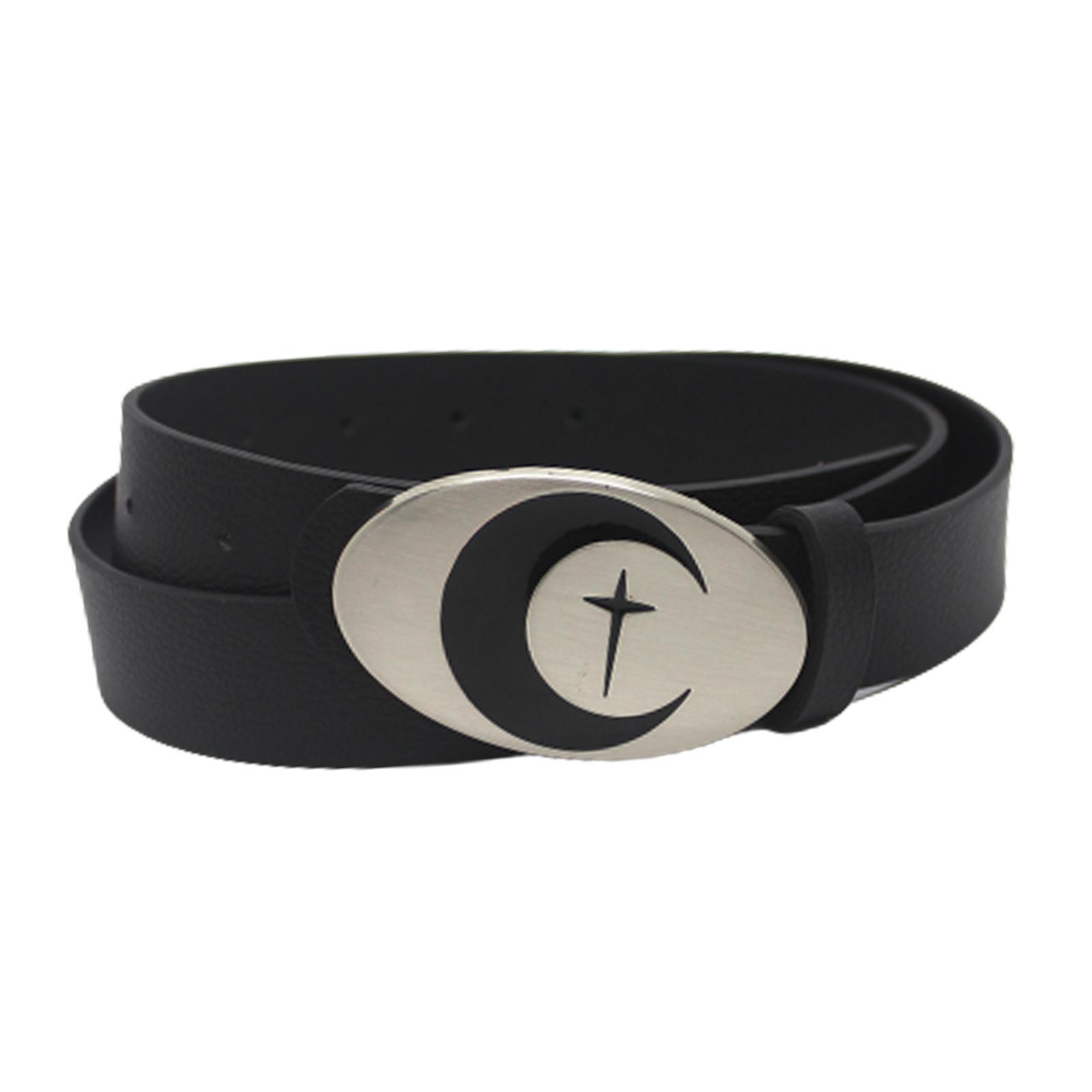 PU Leather Belt Waist Band Fashion Belt Punk Metal Buckle for Men and Women