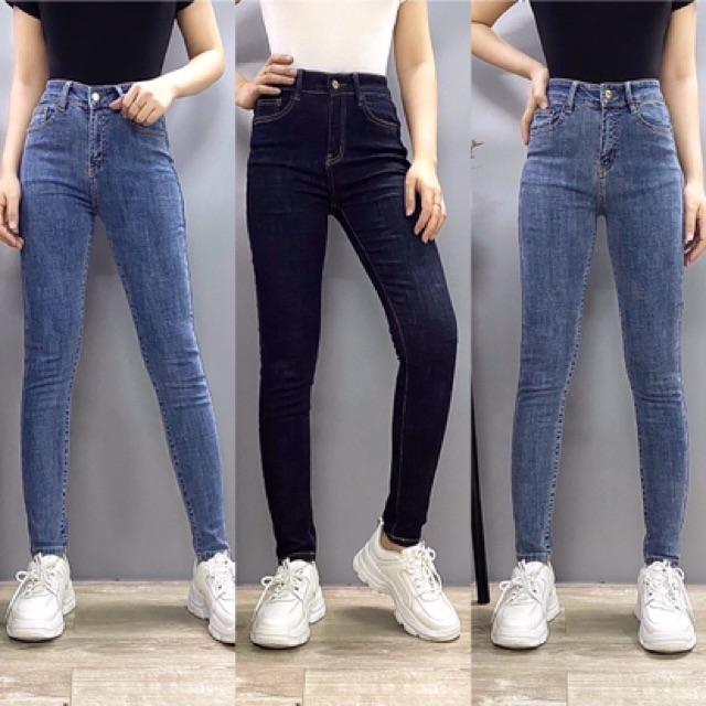 QUẦN JEANS ÔM COTTON JEANS DÀY MỀM CO GIÃN- hình thật shop chụp