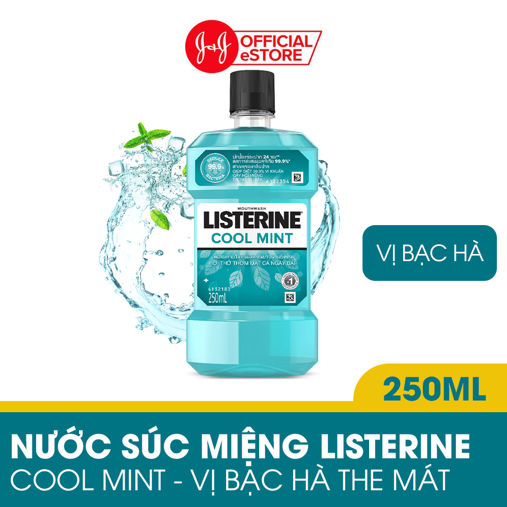 Nước Súc Miệng Giữ Hơi Thở Thơm Mát Listerine Coolmint 250ml