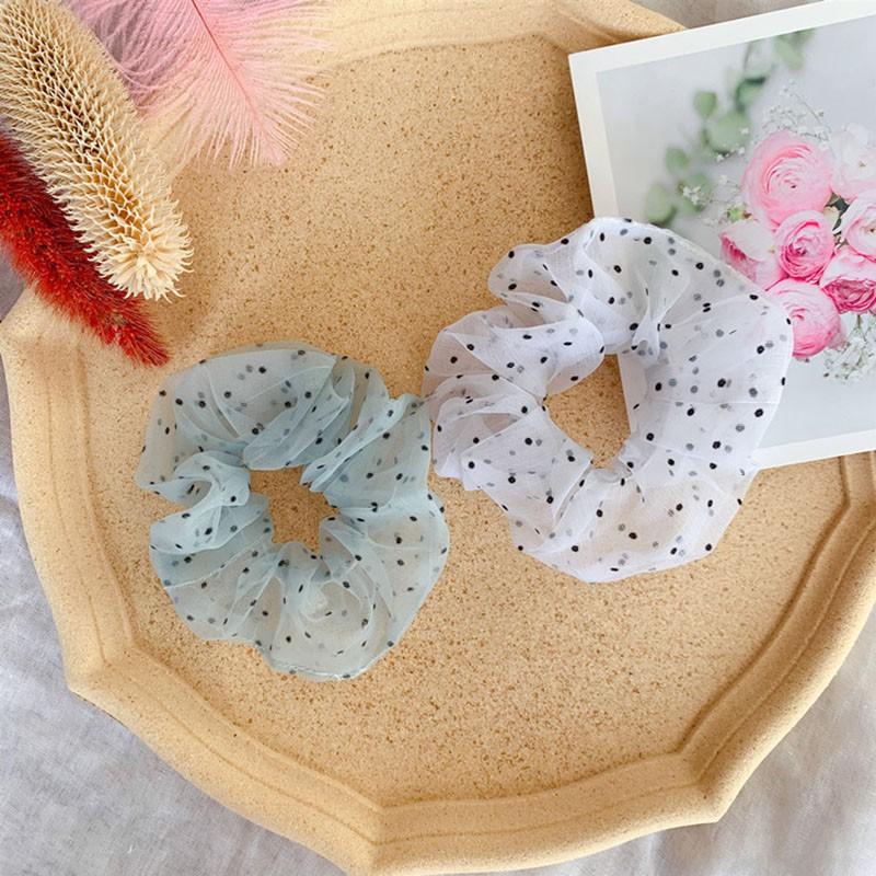 Dây buộc tóc Scrunchies chấm bi size nhỏ EAFIT 007