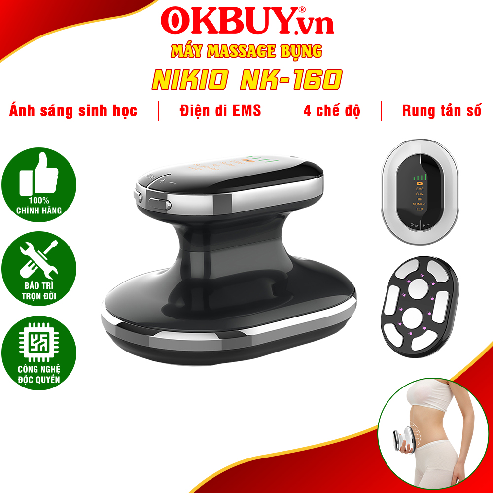 Máy Massage Bụng Cầm Tay Nikio NK-160 - Công Nghệ Sóng RF, EMS Giúp Săn Chắc Body