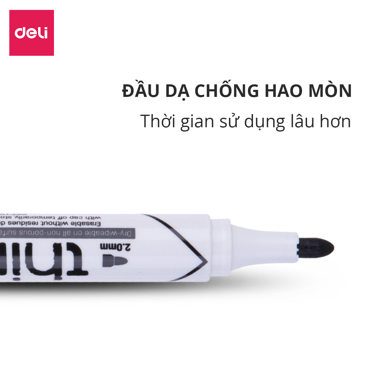 Bút dạ bảng Deli - xóa được - Mực xanh/đen/đỏ - 12 chiếc/hộp - EU00130 / EU00630