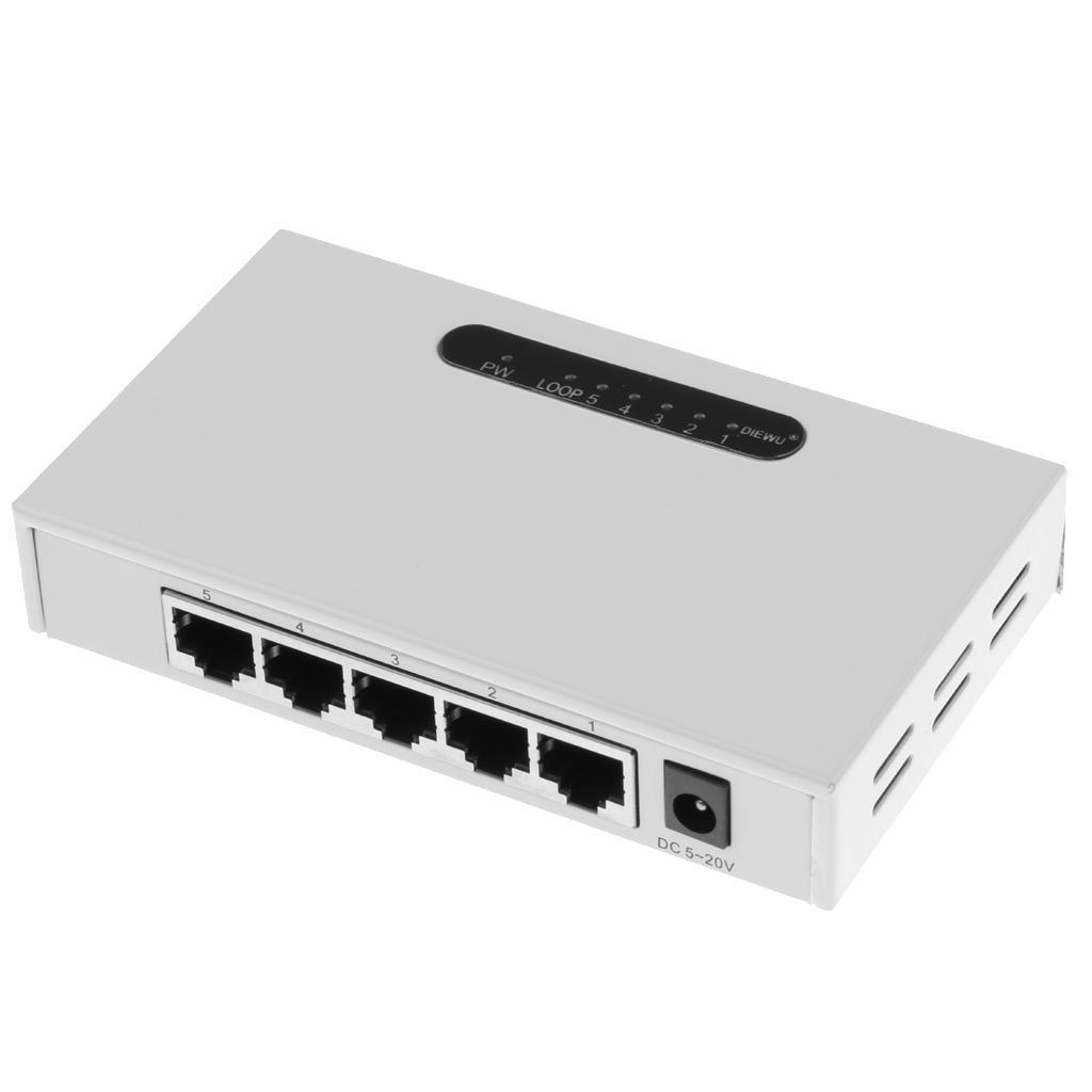 RJ45 5Port Gigabit Ethernet Network Switch Metal Desktop Smart Adapter Hub