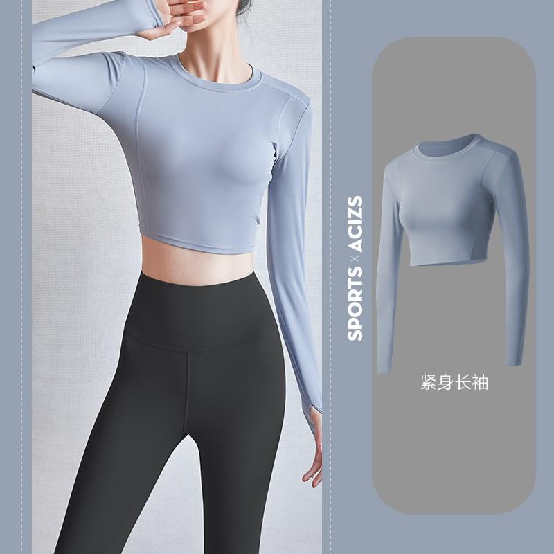 Áo Croptop thể thao dài tay áo tập Gym Yoga dài tay