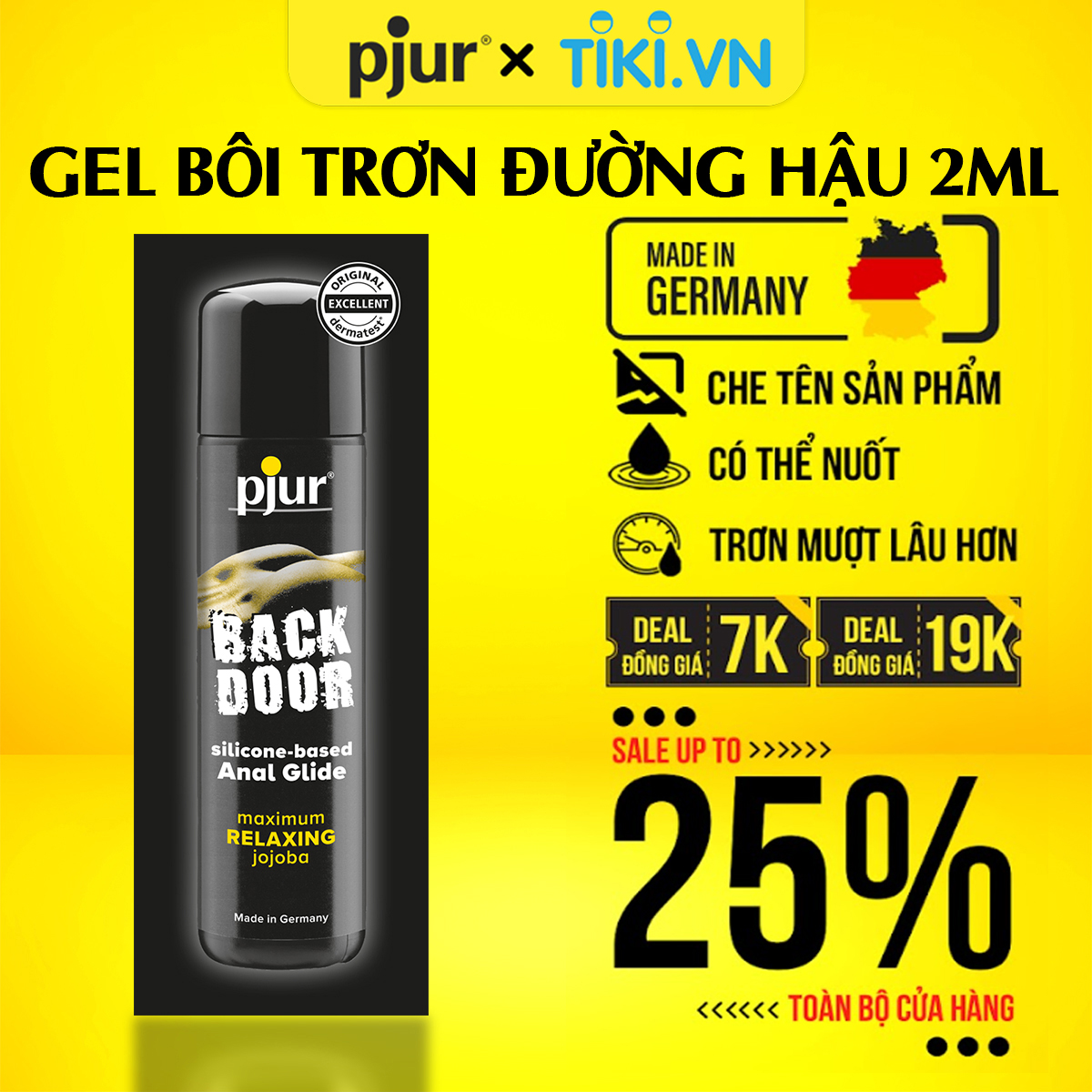 Chất bôi trơn Pjur Backdoor Relaxing 2ml có tác dụng thư giãn và mang lại khả năng bôi trơn lâu dài