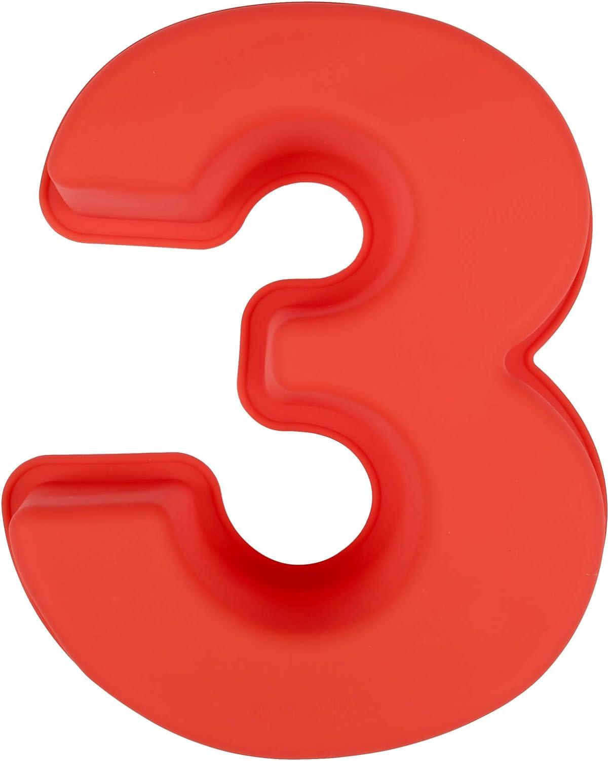 Bánh Chảo Silicone Số Lớn Số 3 Nướng Bánh Nướng Bánh Kỷ Niệm Sinh Nhật Bánh Sinh Nhật 20 x 25 cm