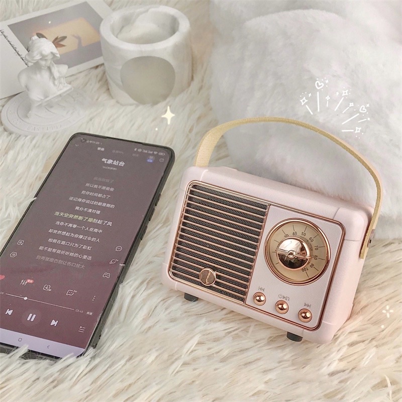 Loa Bluetooth mini vintage phong cách Retro nhiều màu - Loa Bluetooth nhỏ gọn xách tay nghe nhạc cực chất, to rõ mang theo người được