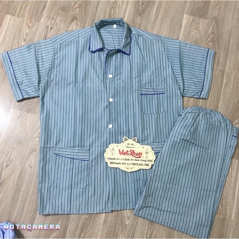 Bộ pijama nam trung niên-bộ ngủ ông già cộc tay