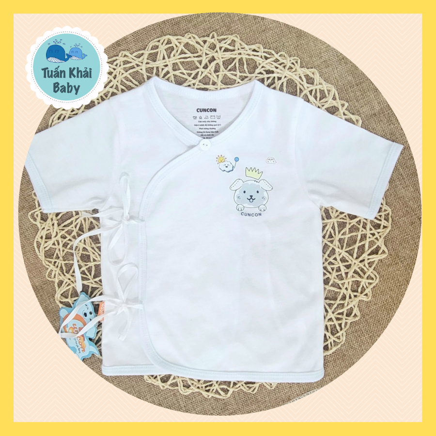 1 Áo sơ sinh Tay Ngắn Cột Dây cao cấp CUNCON - Chất vải cotton 100% rất mềm dịu dành riêng cho bé sơ sinh