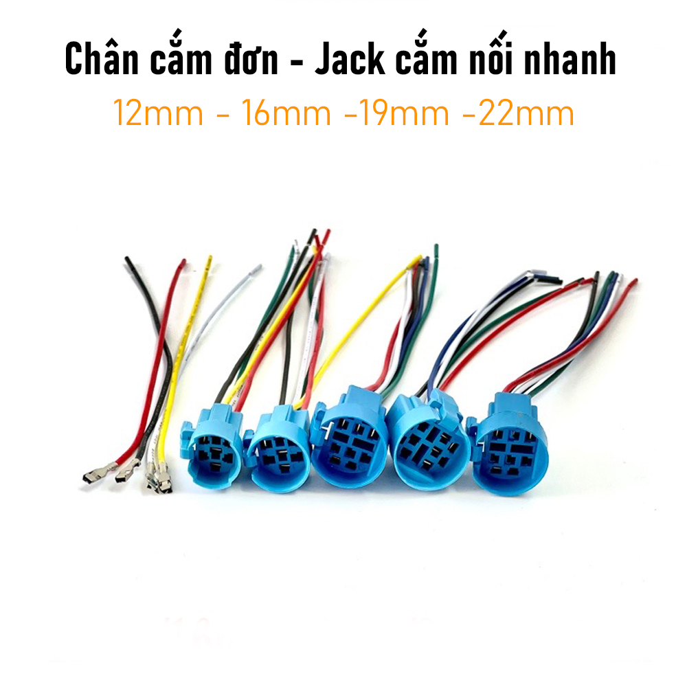 Chân Jack nối tiếp điện Nút nhấn công tắc LED 12mm 16mm 19mm 22mm