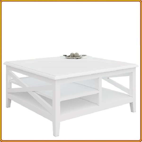 Bàn trà vuông Juno Sofa mặt kính 100 x 100 x 45 cm