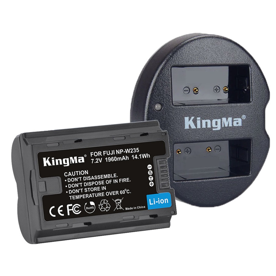 Hình ảnh Bộ 1 pin 1 sạc Kingma cho Fujifilm NP-W235, Hàng chính hãng