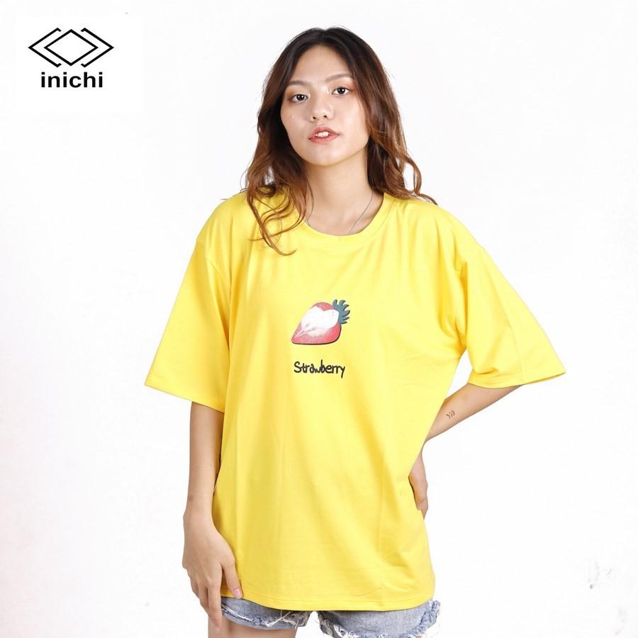 Áo thun INICHI unisex tay lỡ form rộng cá tính, hình in hình quả chanh - IC634