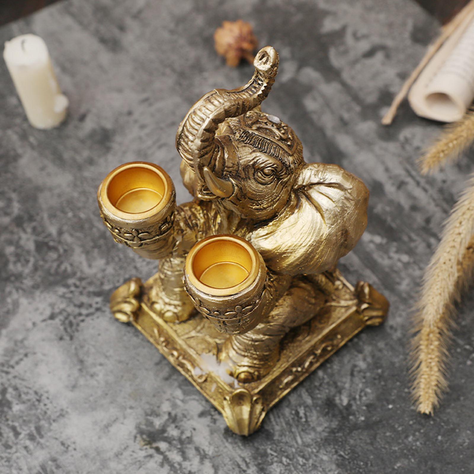 Figurine Candlestick Pillar Candle Holder Desktop Decorative Stand