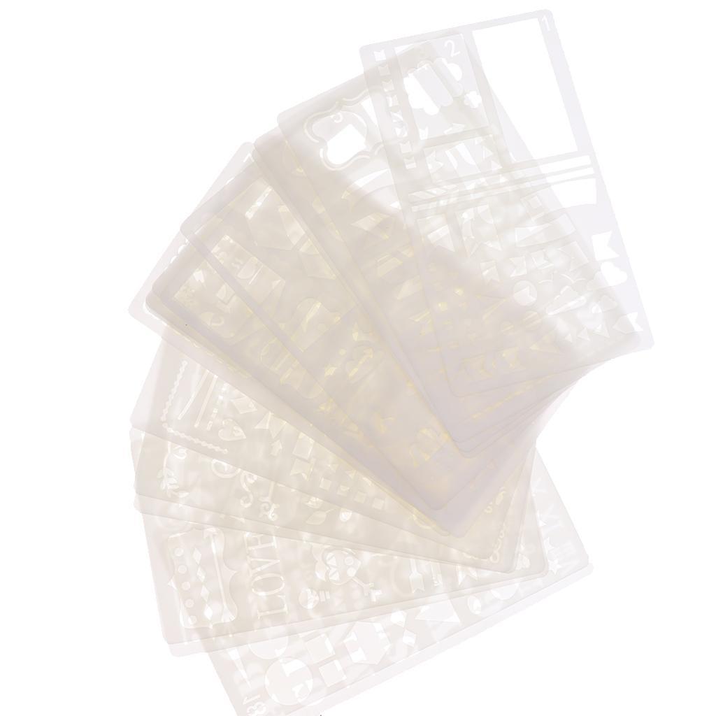 20 Pieces Plastic Journal Stencils Drawing Template for Planner/Journaling/Scrapbooking/Notebook/Diary/Card/Art