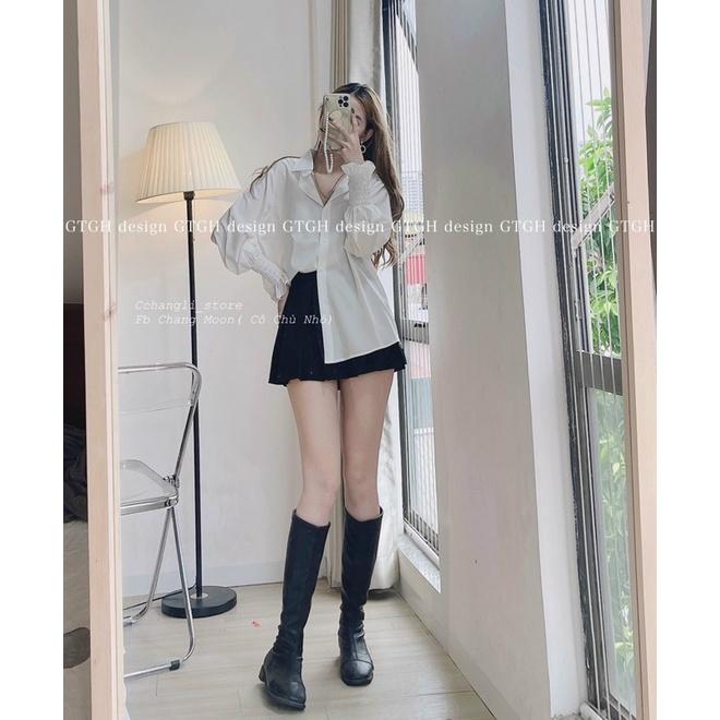 Áo sơ mi tay chun cá tính cho nữ