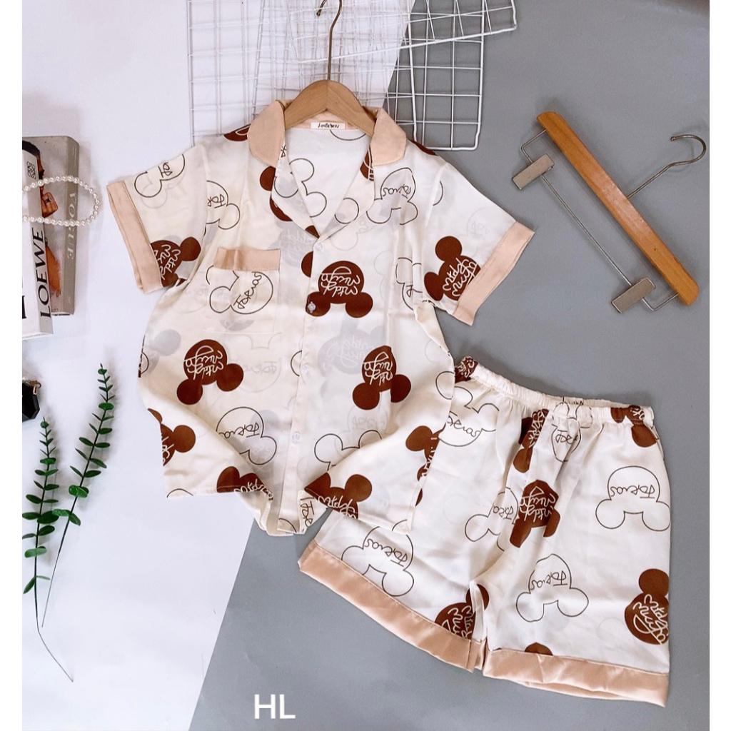 Bộ Đồ Ngủ Pijama Mặc Nhà Chất Lụa Mango Cao Cấp Tay Cộc Quần Đùi,Đồ Bộ Nữ Mặc Nhà Giá Rẻ