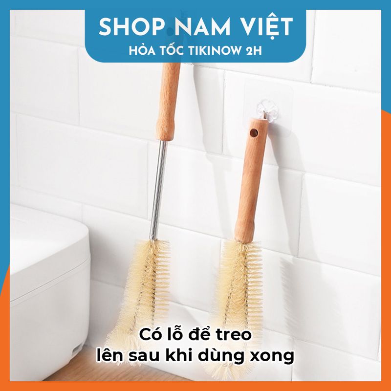 Cọ Rửa Cán Gỗ Cỡ Lớn Rửa Bình Sữa, Bình Nước, Ly Tách