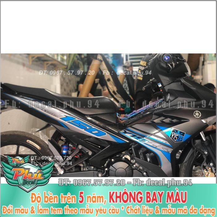 Tem rời Exciter 150 Y15ZR Xanh candy , xe đen nhám