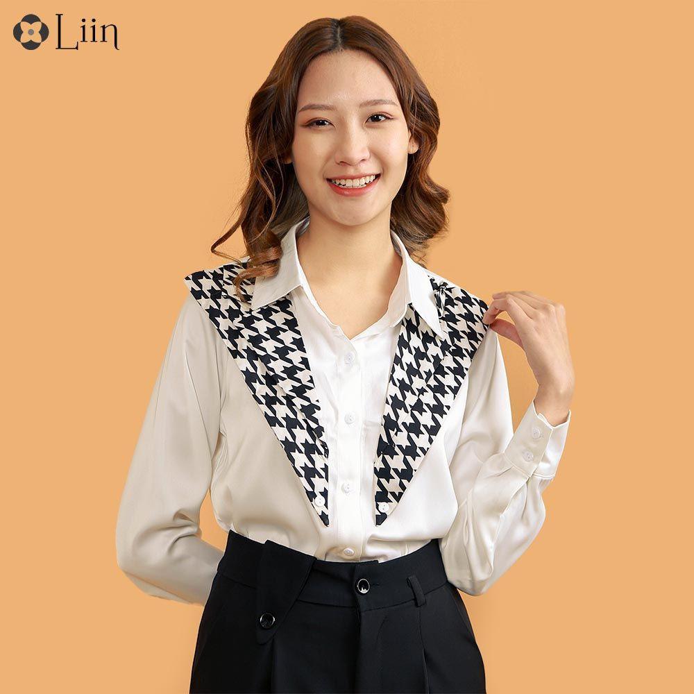 Áo sơ mi dài tay chất vải lụa ngọc trai nâu kiểu dáng trẻ trung, thời thượng LINBI SM3934