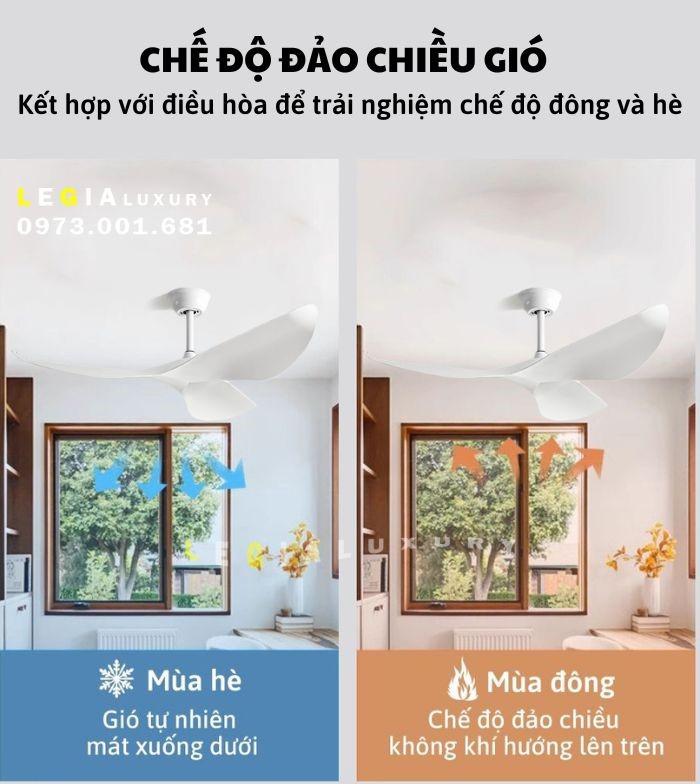 Quạt trần thiết kế hiện đại Lê Gia LGFAN742 | Quạt trần thiết kế sang trọng | Quạt trần giá rẻ cho chung cư văn phòng {Hàng Chính Hãng}