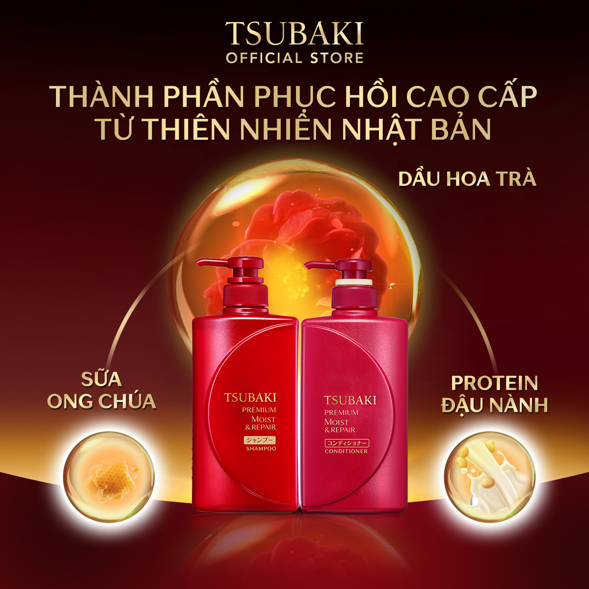 Combo 2 Dầu Gội TSUBAKI Dưỡng Tóc Bóng Mượt và Dầu Xả TSUBAKI Dưỡng Tóc Bóng Mượt