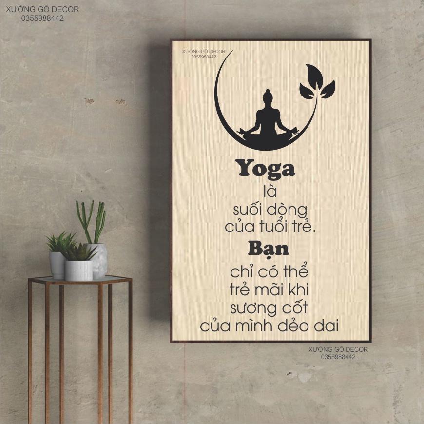 Tranh treo tường decor yoga trang trí phòng thiền, phòng tập yoga ... bằng gỗ