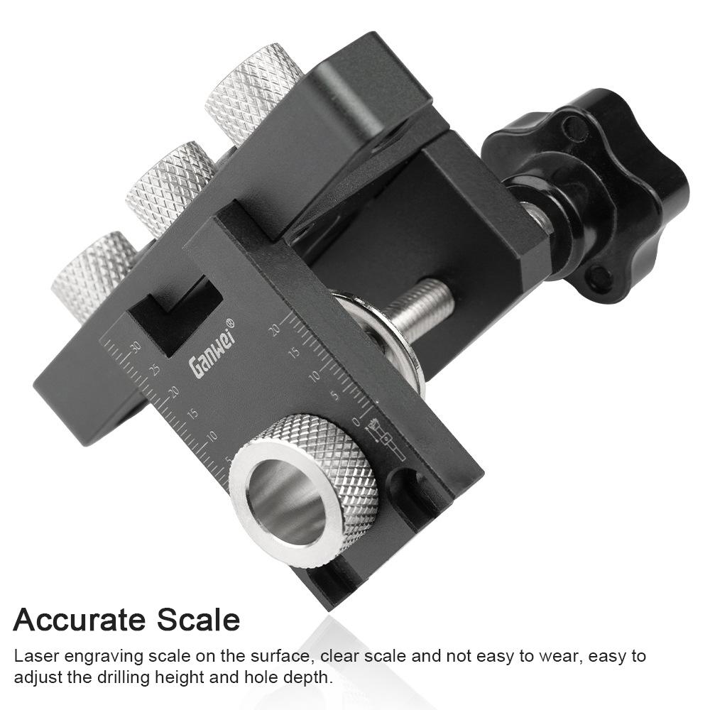 3in1 Dụng cụ định vị lỗ khoan chế biến gỗ Dụng cụ định vị lỗ hợp kim nhôm Bộ gá dẫn hướng đồ gỗ với mũi khoan 8-15mm Dụng cụ tự làm mộc biến dạng để ghép nối bảng