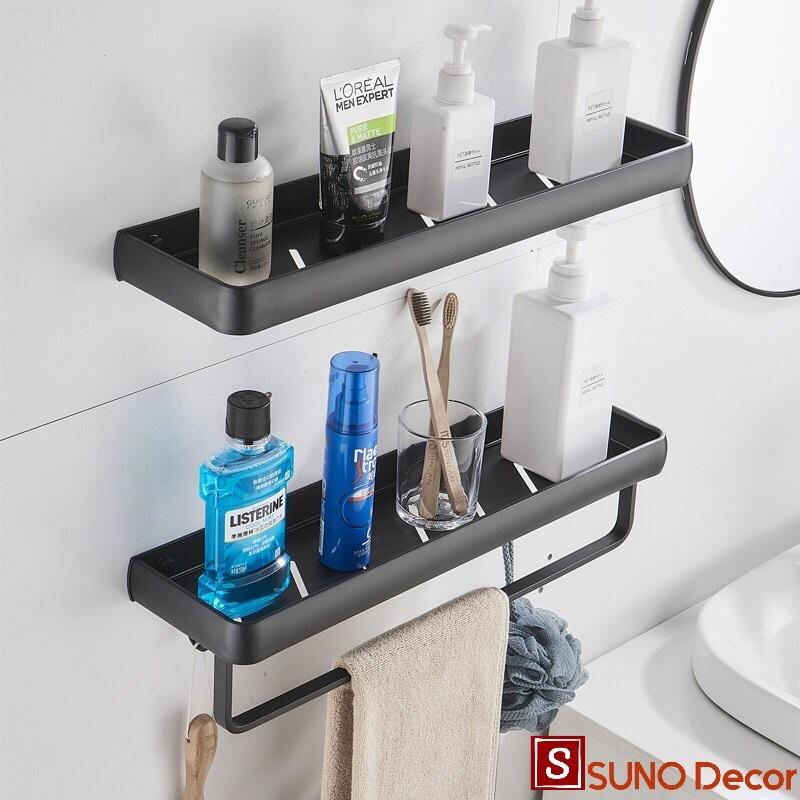 Kệ Nhà Tắm Cao Cấp Phong Cách Bắc Âu, Dán Tường Tiện Dụng, Không Khoan Đục