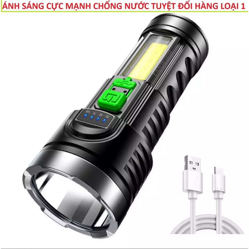 Đèn pin siêu sáng công suất lớn Led breo 998000LM Cầm Tay Có Đèn 1 Bên ( TẶNG DÂY SẠC )