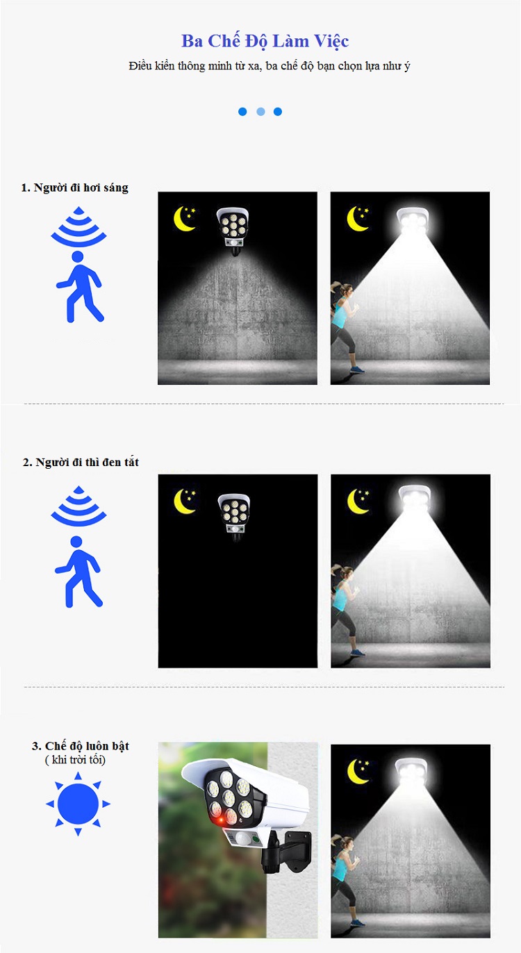 Đèn LED Cảm ứng Mô hình camera chống trộm dùng pin năng lượng mặt trời AT-02